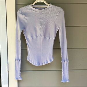 Free People Laura Long Sleeve Rib Top Sz L